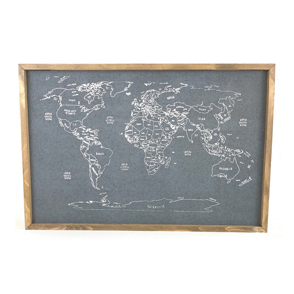 Outlined World Pin Map - Dark Gray – Maison Luxe